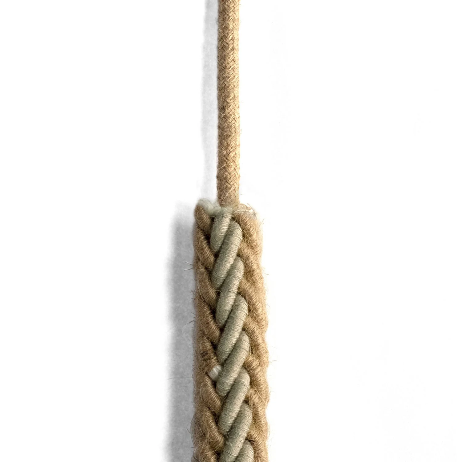 2XL jute and natural grey linen twisted rope cable, 2x0.75 electrical cable. 24 mm diameter - Image 3