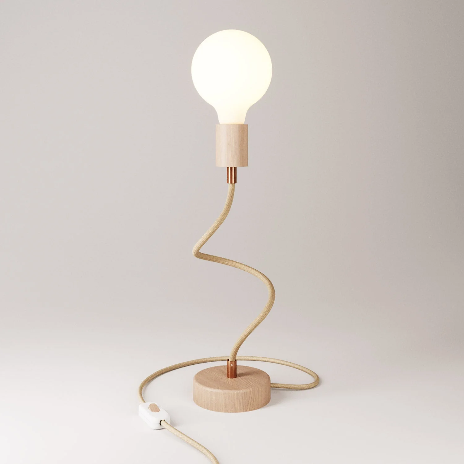 Adjustable wood table lamp with diffused light - Table Flex Wood - Neutral