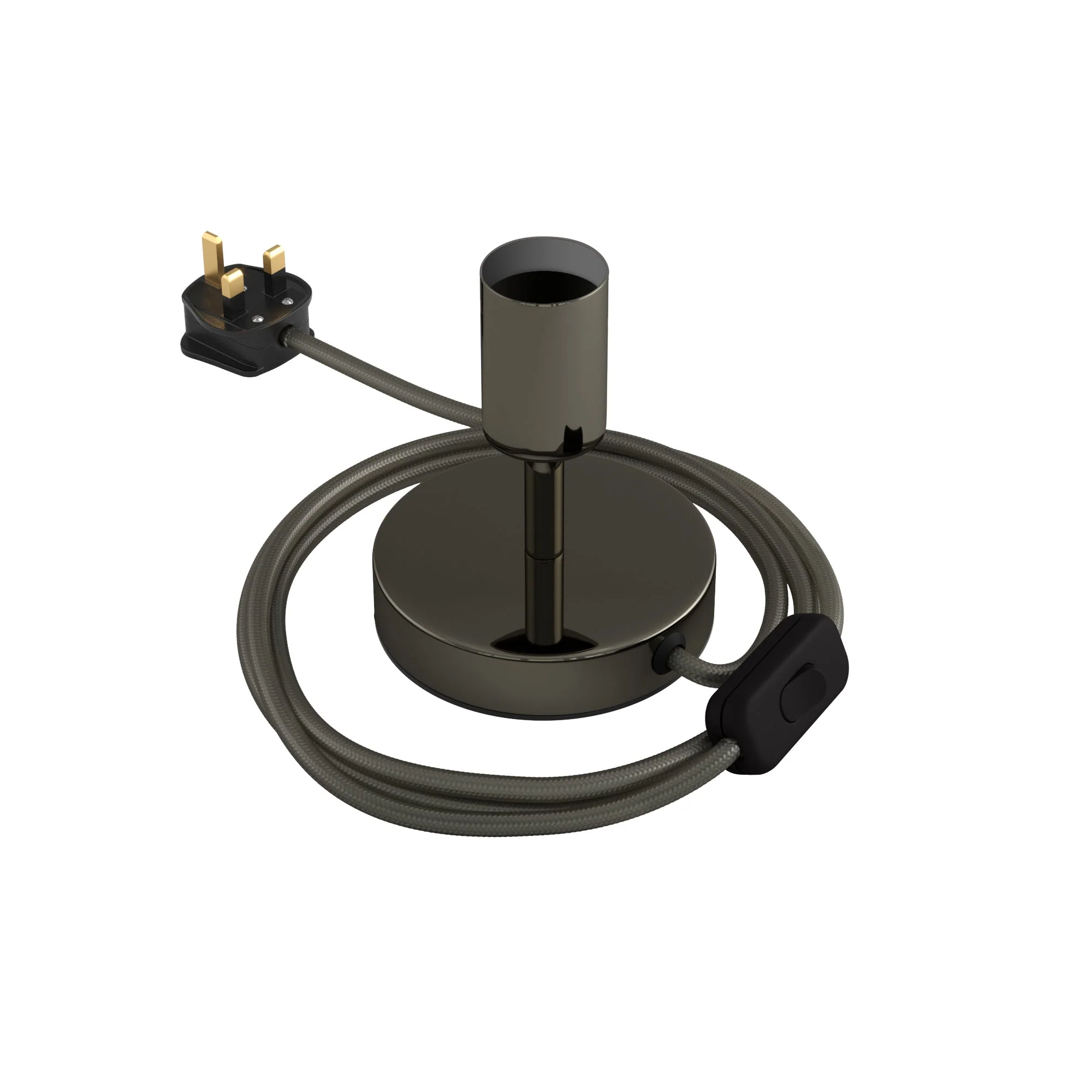 Alzaluce - Metal table lamp with UK plug - Pearl black