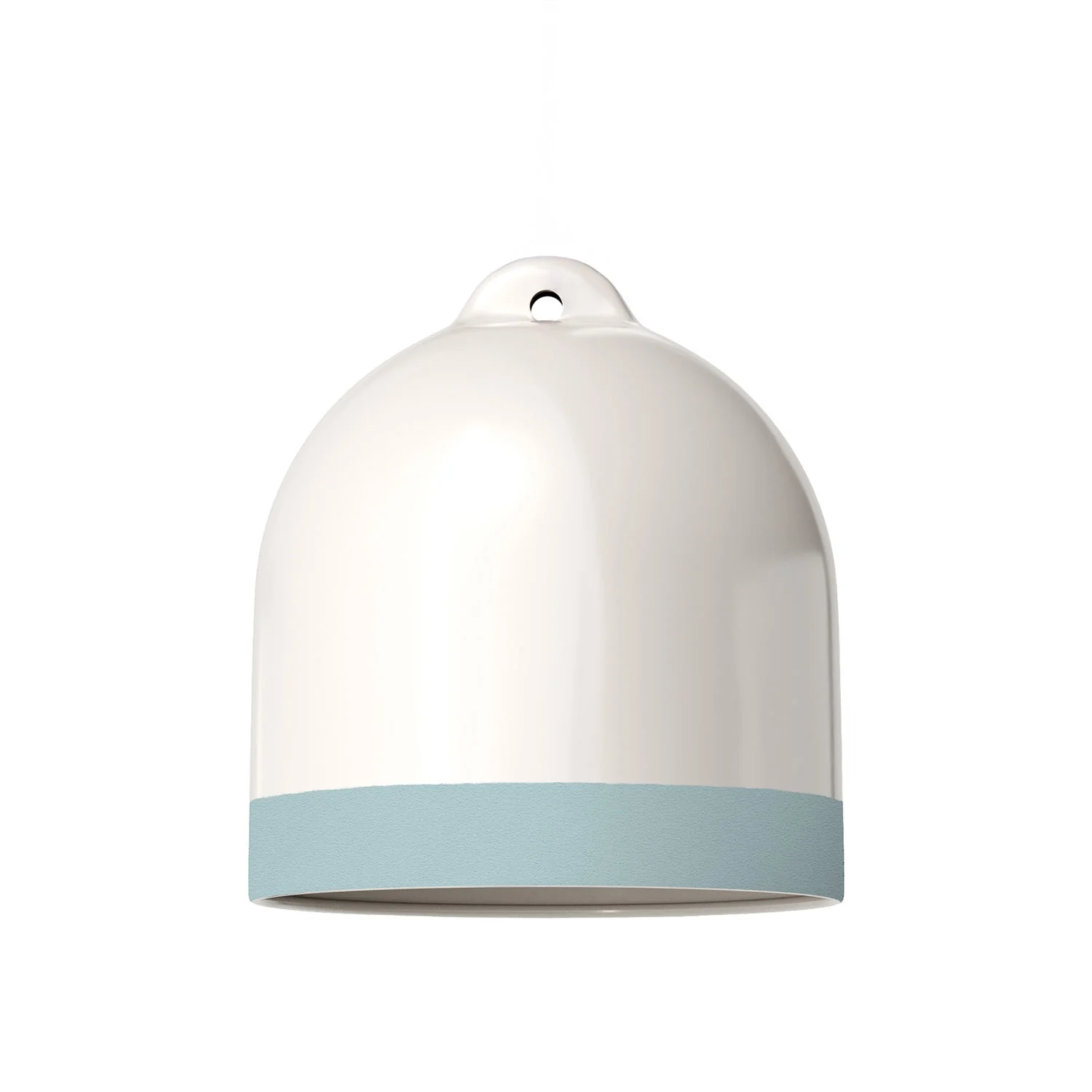 Campana M bicolor ceramic lampshade in White and Blue, Materia collection - Made in Italy - Image 3