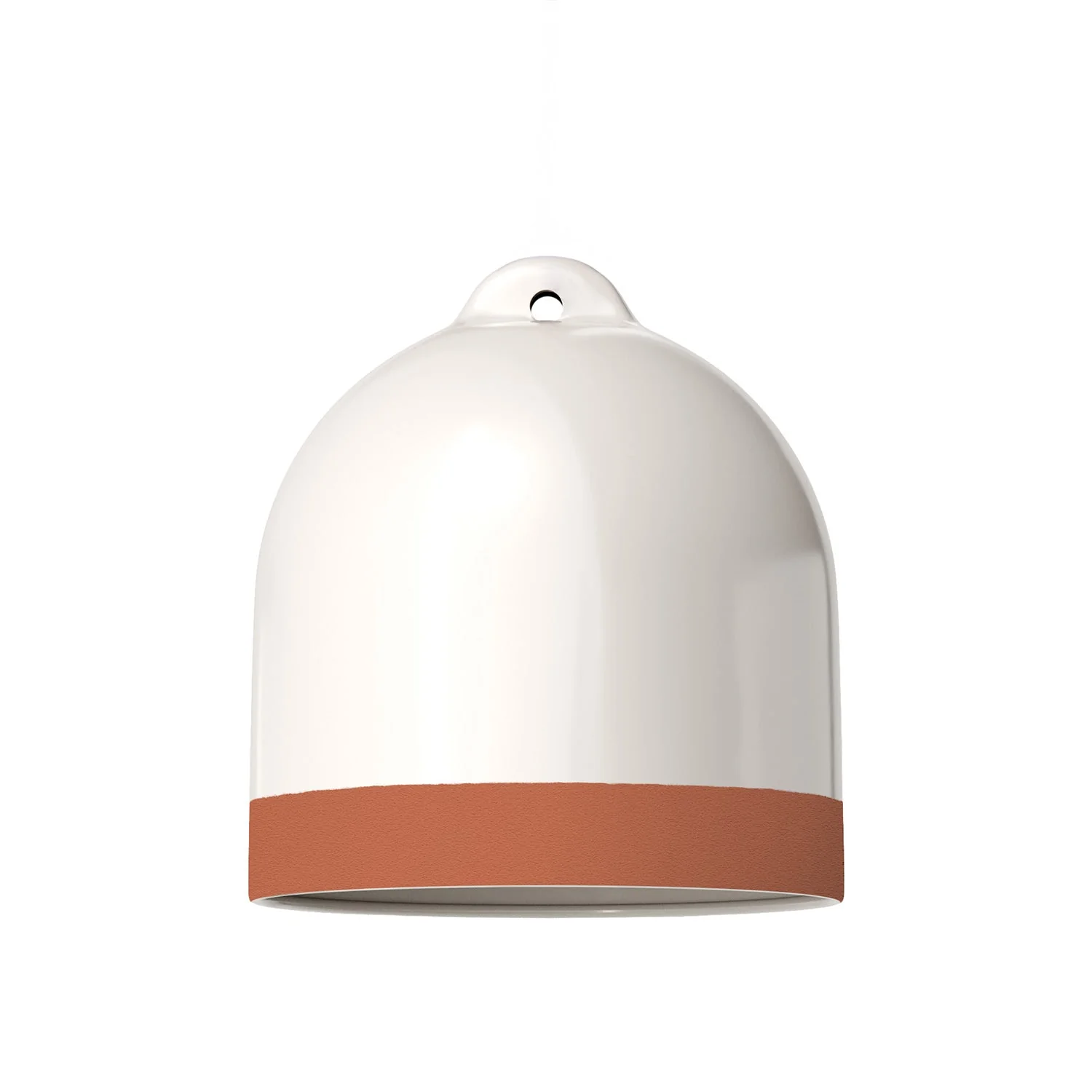 Campana M bicolor ceramic lampshade in White and Terracotta, Materia collection - Made in Italy - Image 3