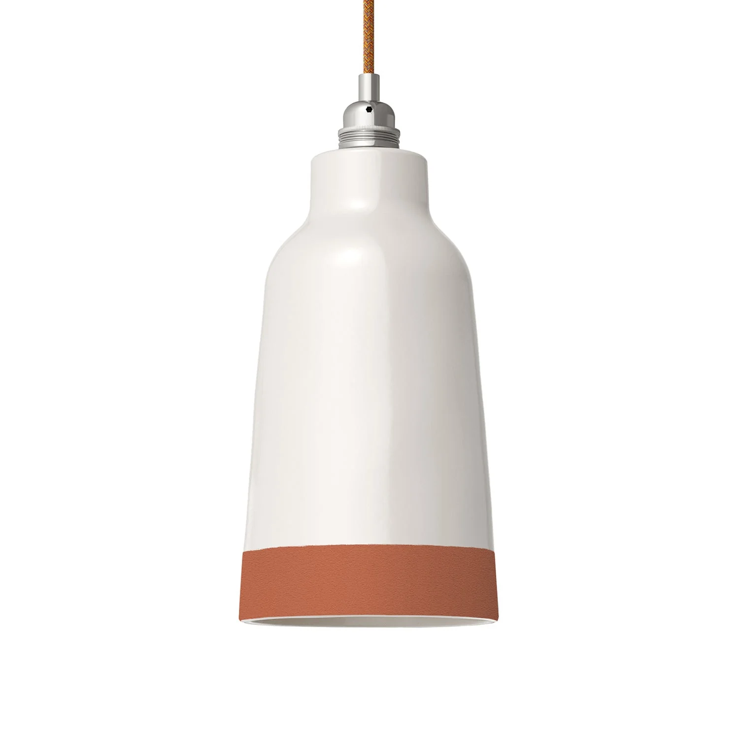 Bottiglia two-tone ceramic lampshade White and Terracotta, Materia collection - Made in Italy