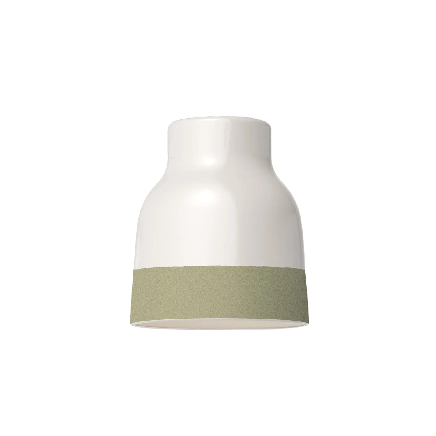 Lampshade Vaso two-tone in ceramic White and Sage green, Materia collection - Made in Italy - Image 4