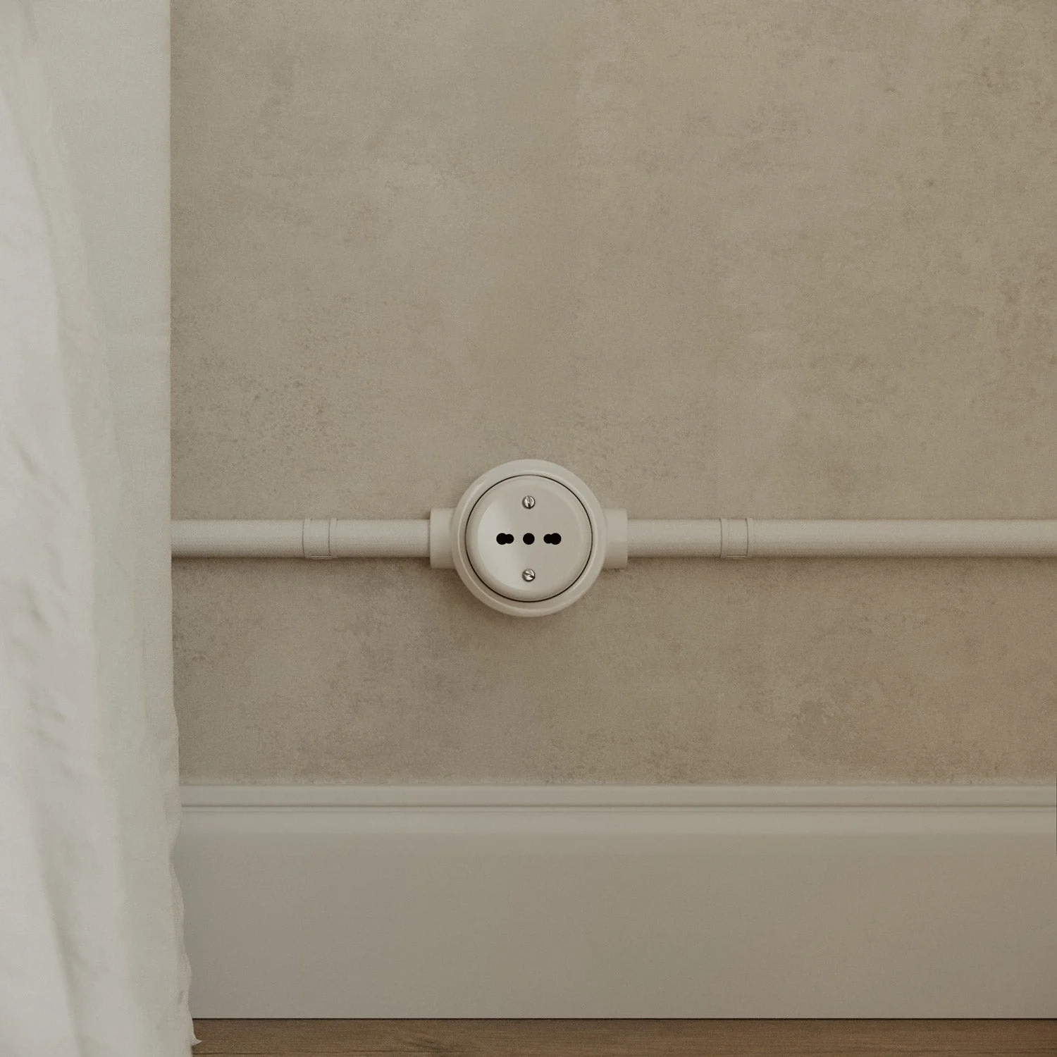 Italian bipasso 10/16A wall outlet kit and base for Creative-Tubes in porcelain - White - Image 18