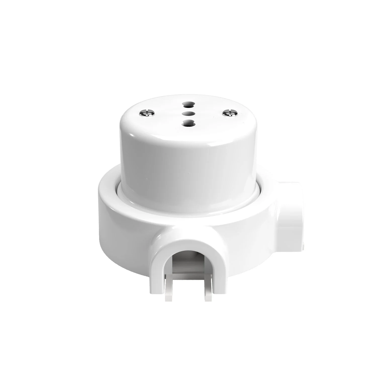 Italian bipasso 10/16A wall outlet kit and base for Creative-Tubes in porcelain - White - Image 8