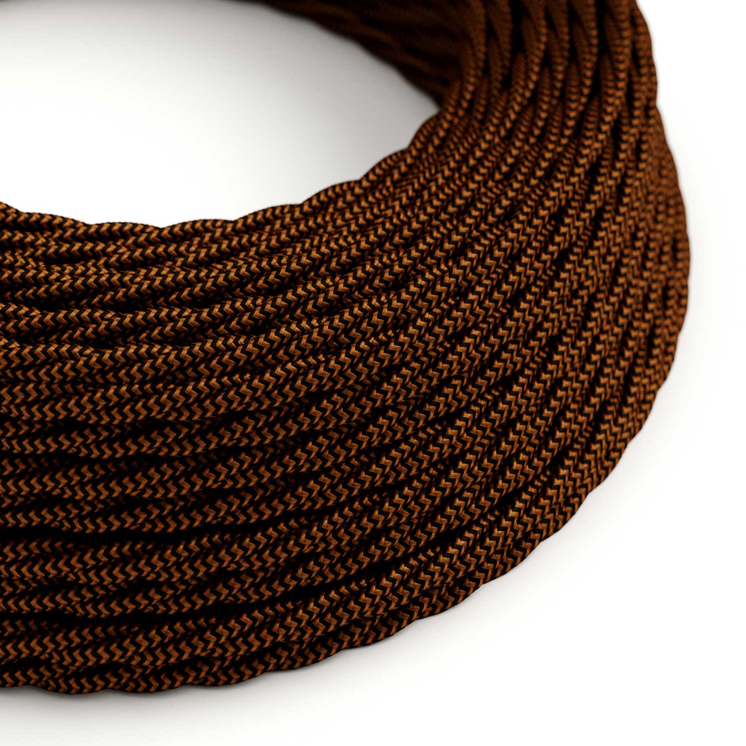 Black & Copper Rayon covered twisted electric cable - TZ22