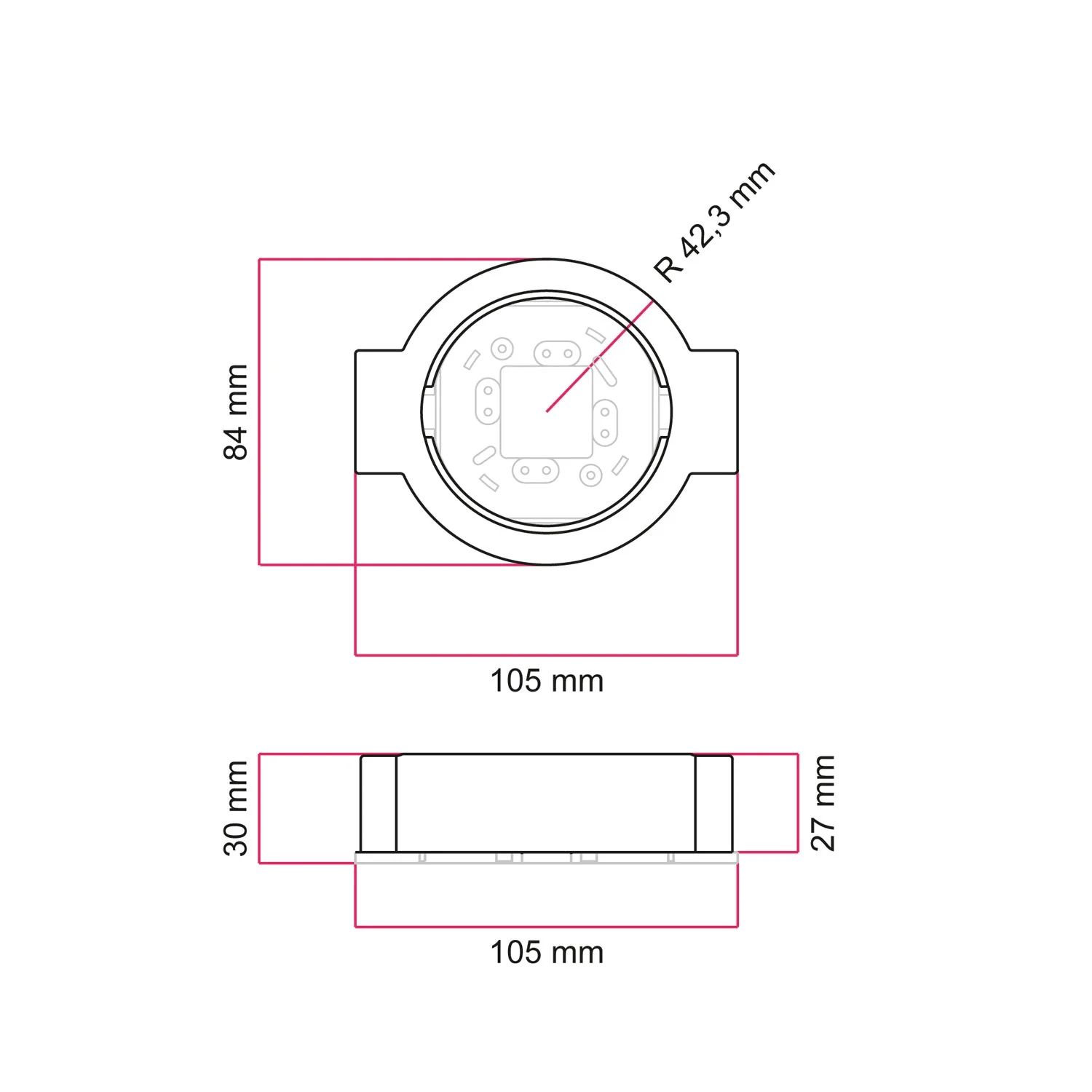 Black porcelain base for electrical outlet and switch/selector compatible with Creative-Tubes - from 1 to 4 outputs - Image 20