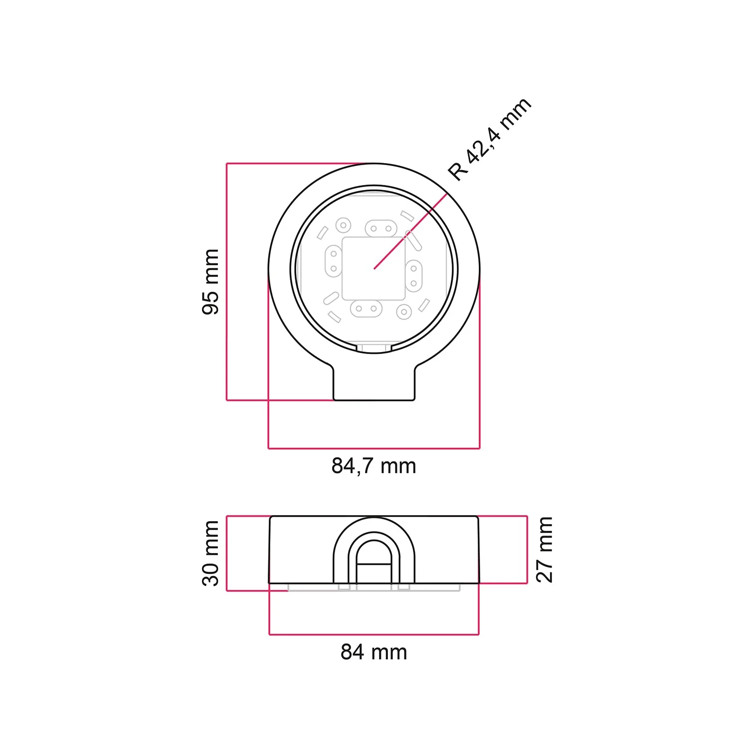 Black porcelain base for electrical outlet and switch/selector compatible with Creative-Tubes - from 1 to 4 outputs - Image 6
