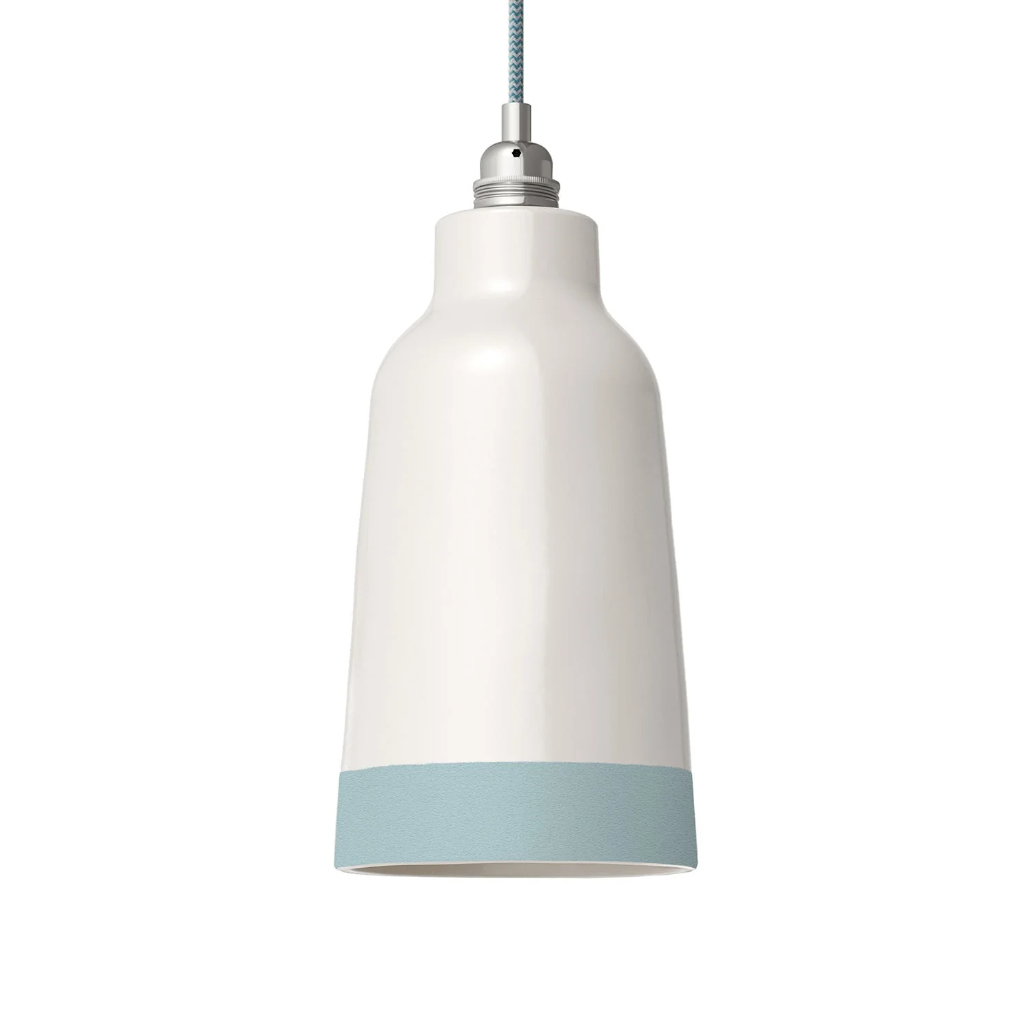 Bicolor Bottle ceramic lampshade in White and Blue, Materia collection - Made in Italy