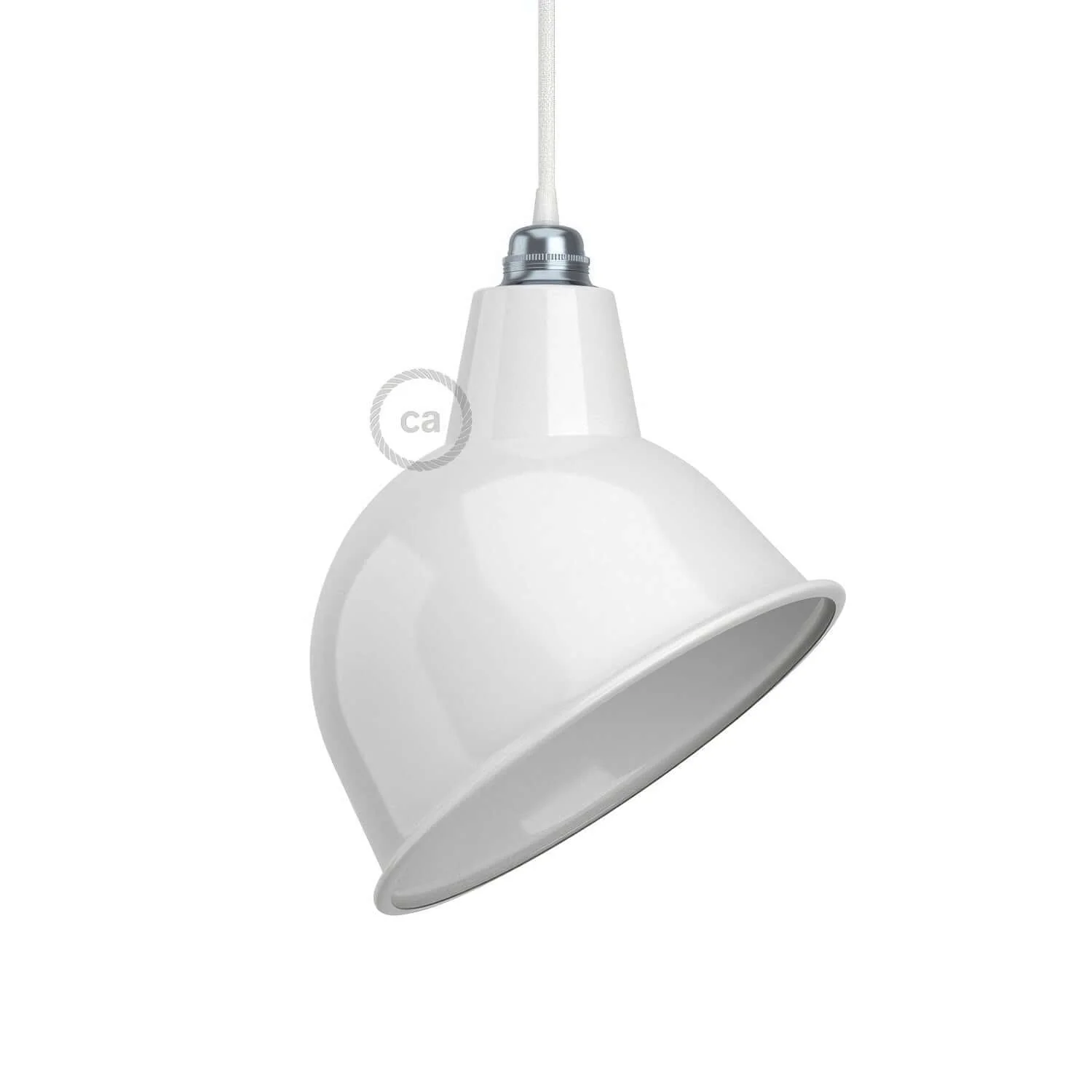 Broadway enameled metal lampshade with E27 fitting - White