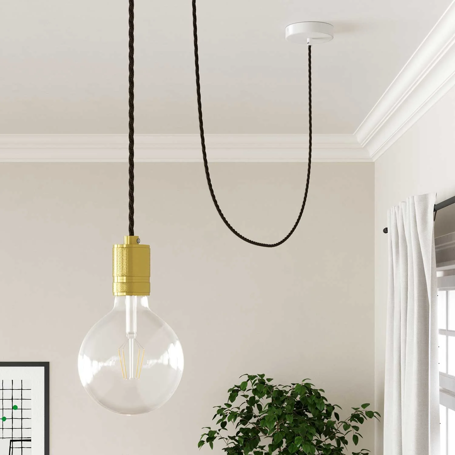 Brown Linen covered twisted electric cable - TN04 - Image 3