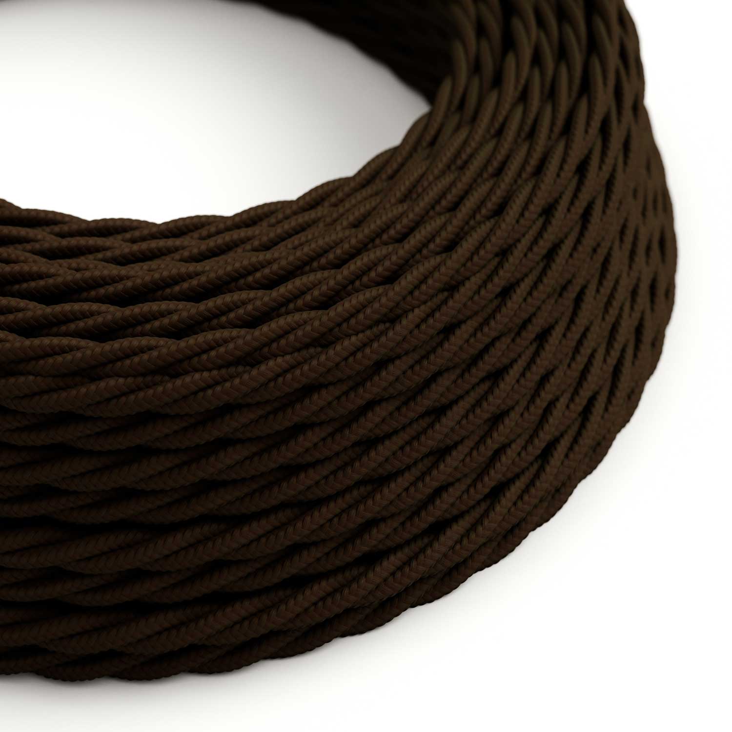 Brown Rayon covered twisted electric cable - TM13