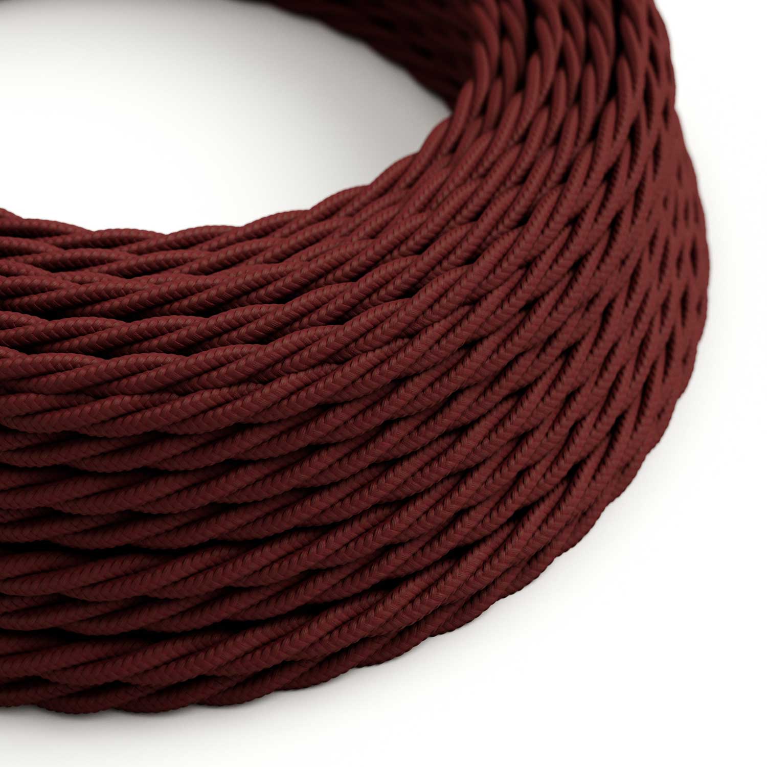 Burgundy Rayon covered twisted electric cable - TM19