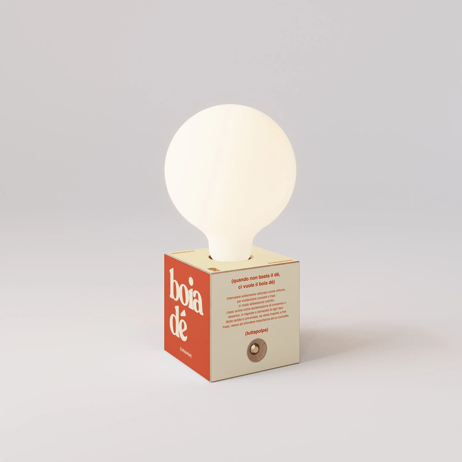 Cabless03 "Boia de" battery lamp with porcelain-effect globe bulb - Tuttapolpa