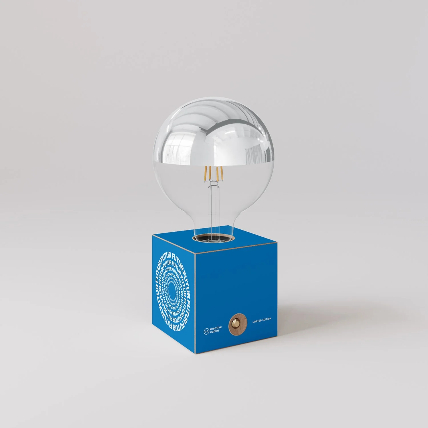Cabless03 "Futur" battery lamp with silver half-sphere globe bulb - Futur Festival - Image 3