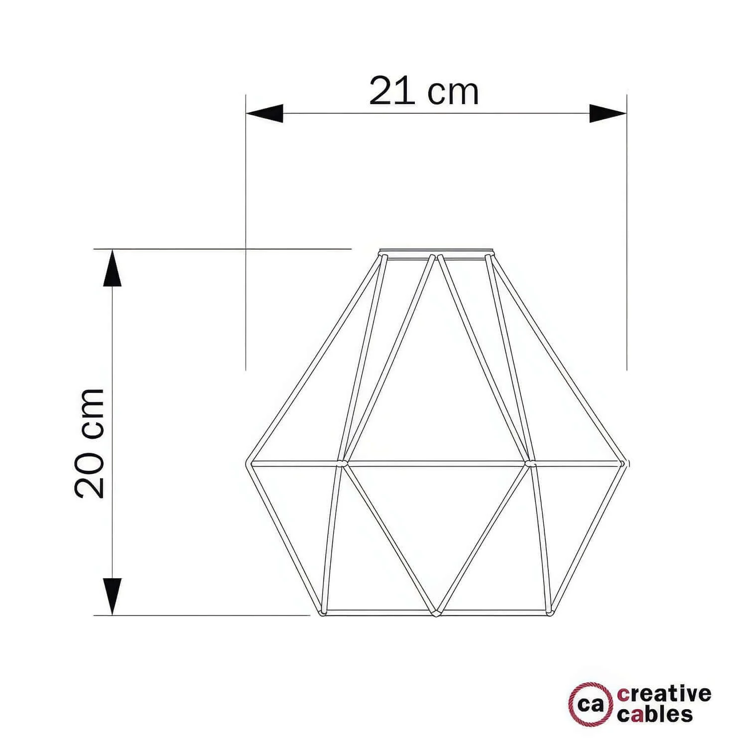 Diamond metal lampshade cage with E27 socket - Brass - Image 4