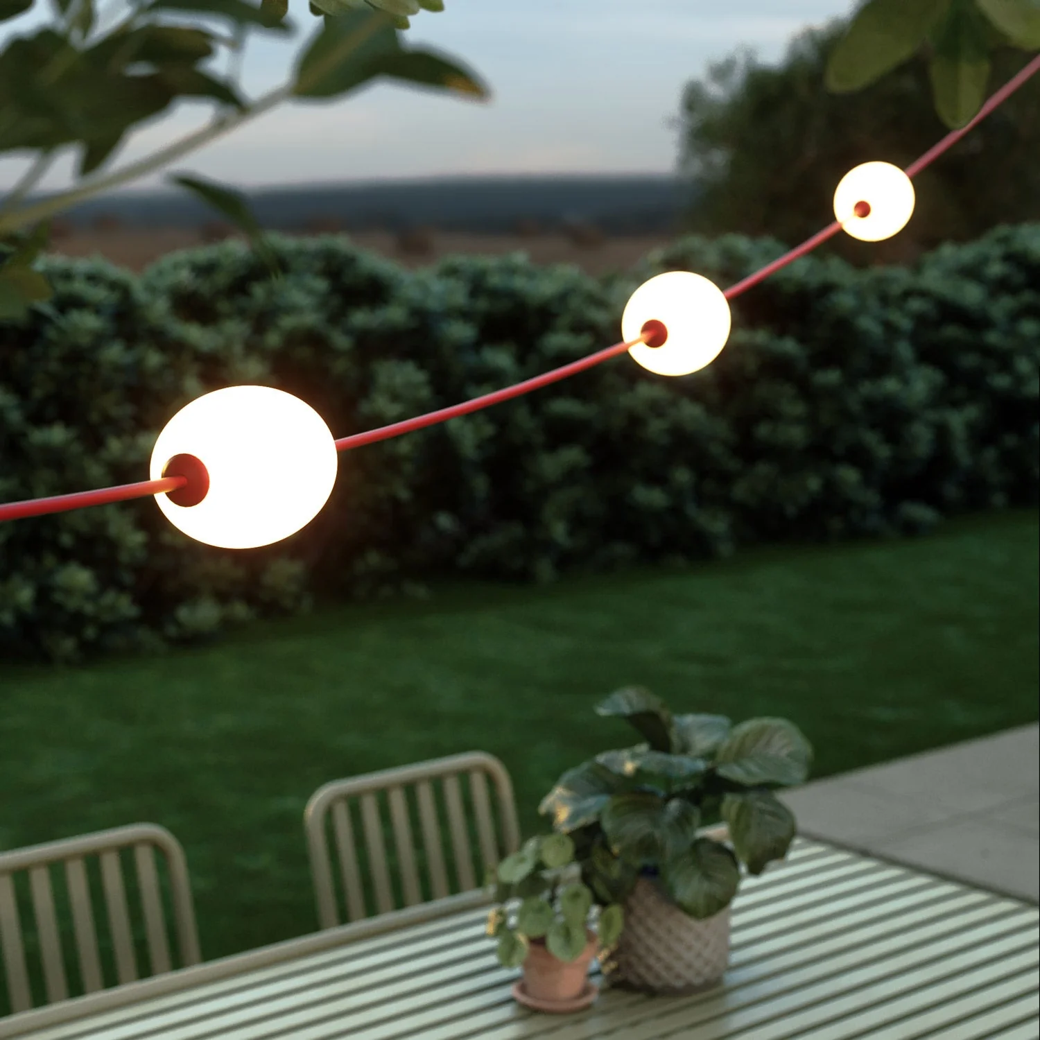 3-light IP67 outdoor string light, Red starfish, with UK plug - Marina3 - Image 3
