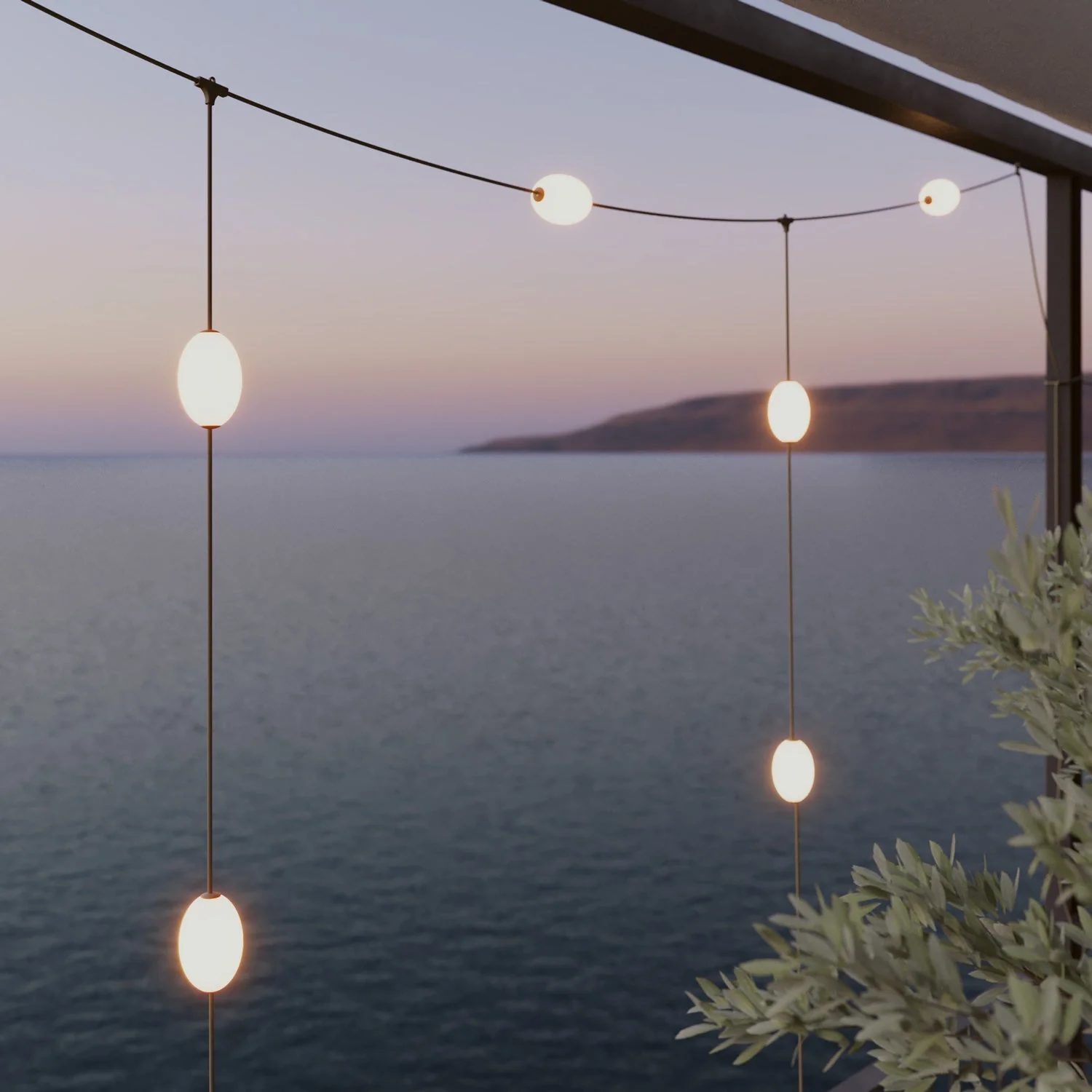 Outdoor Net String Light with 7 Lights, IP67, Olive Green, with UK plug - Marina GRID - Image 3