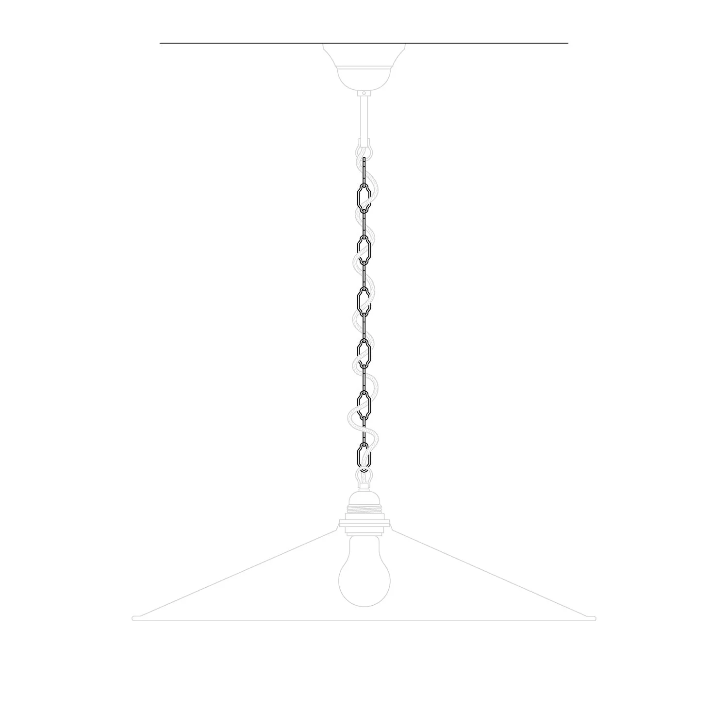 Cathedral iron chain for chandeliers and suspensions – Length 50 cm - Image 3
