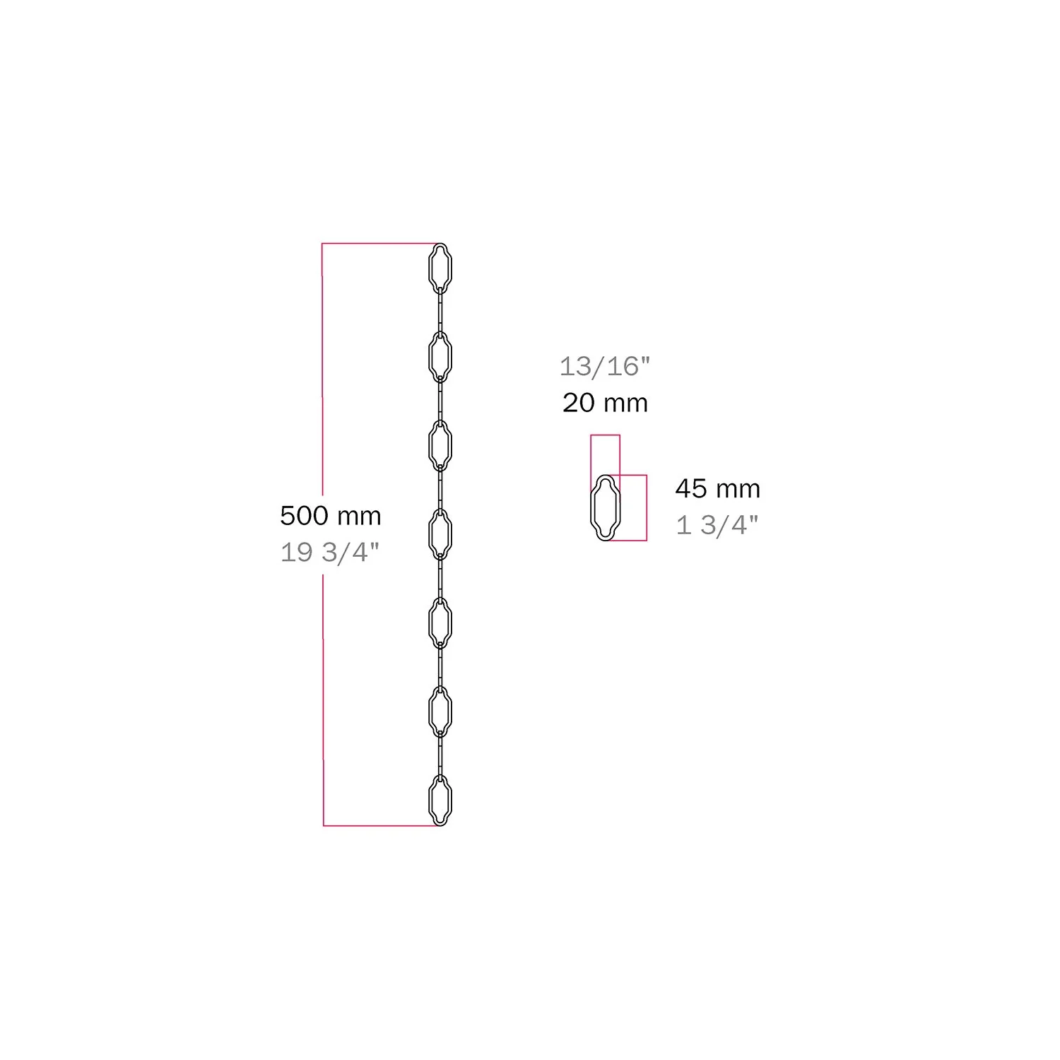 Cathedral iron chain for chandeliers and suspensions – Length 50 cm - Image 4