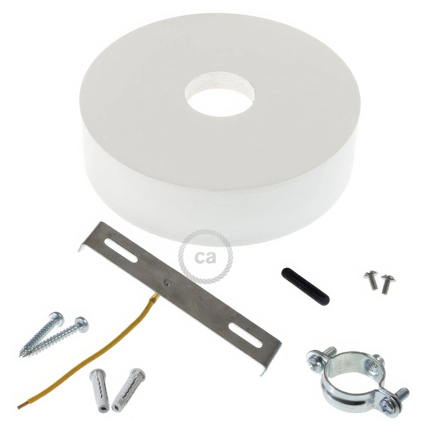 Wooden ceiling canopy kit for 3XL cord - White - Image 2
