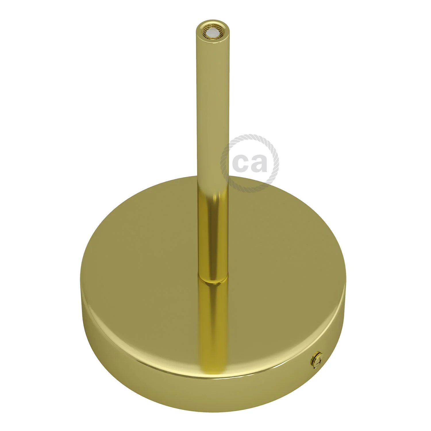 Cylindrical metal ceiling canopy kit with 15 cm strain relief - Brass - Image 2