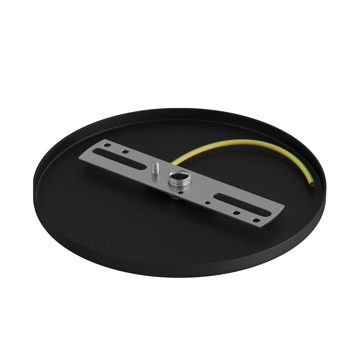 Recessed flush-mount ceiling canopy with 1 central hole - Black - Image 4