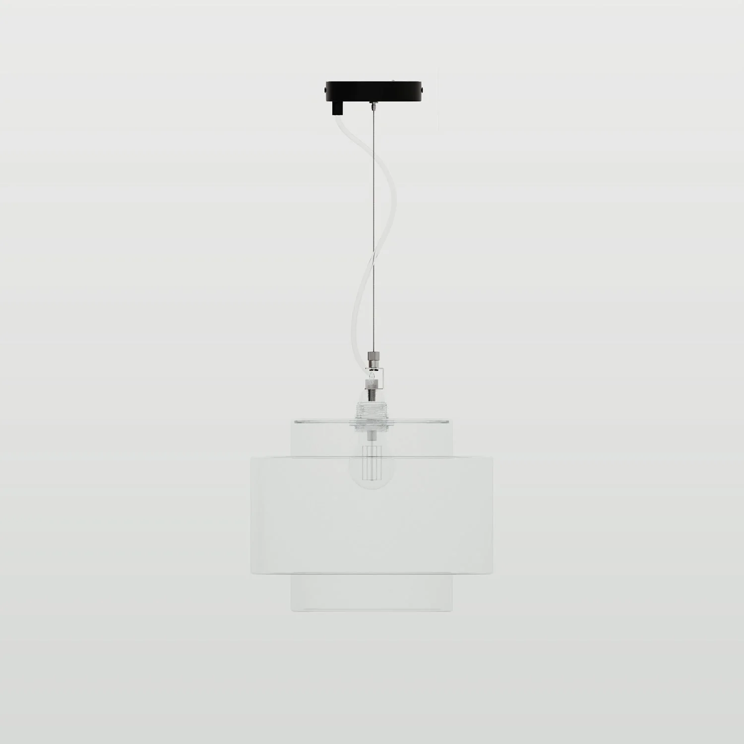 Ceiling canopy Kit Ø 120 mm with steel suspension and millimetric balancer - Matte Black - Image 2