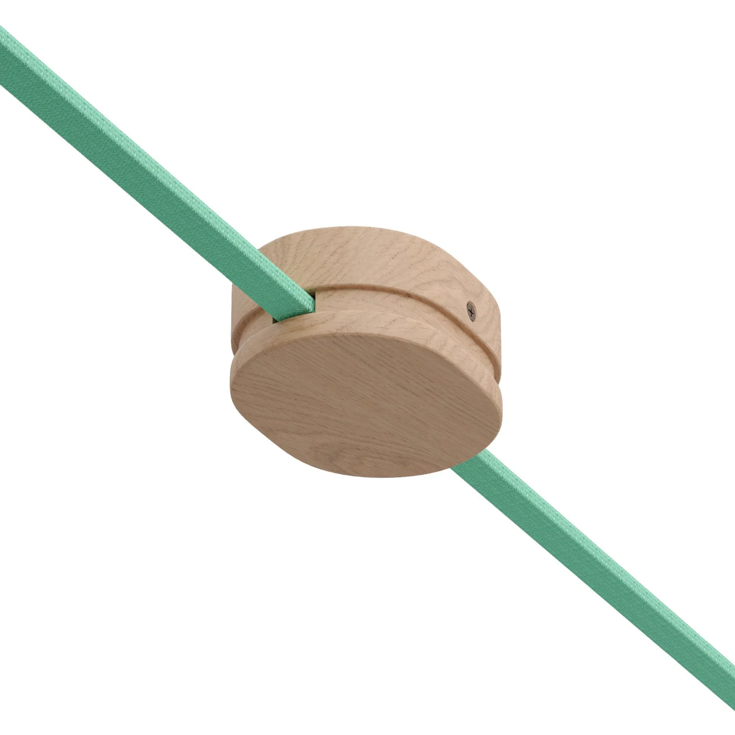 Oval wooden ceiling canopy with 2 side holes for cord for string lights and Filé system. Made in Italy - Neutral