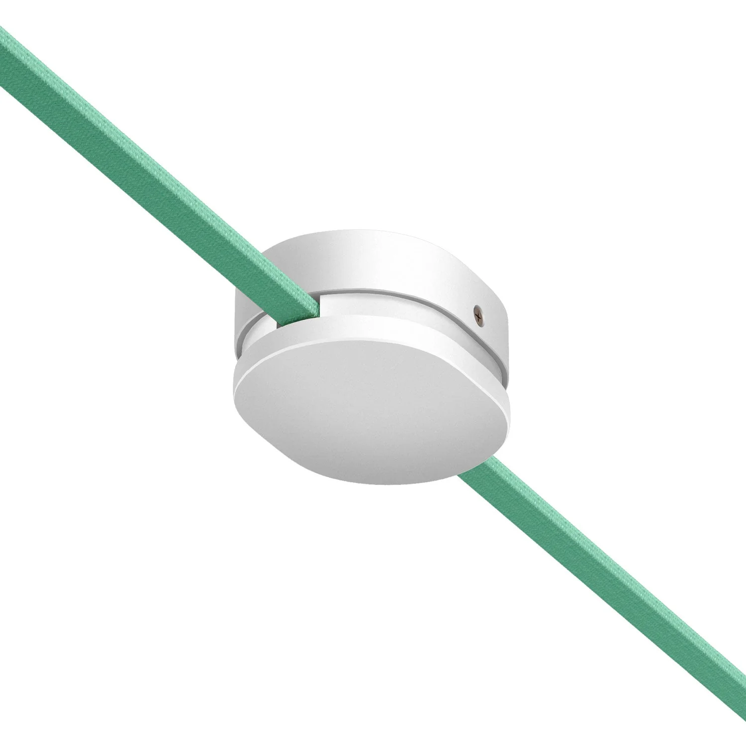 Oval wooden ceiling canopy with 2 side holes for cord for string lights and Filé system. Made in Italy - White