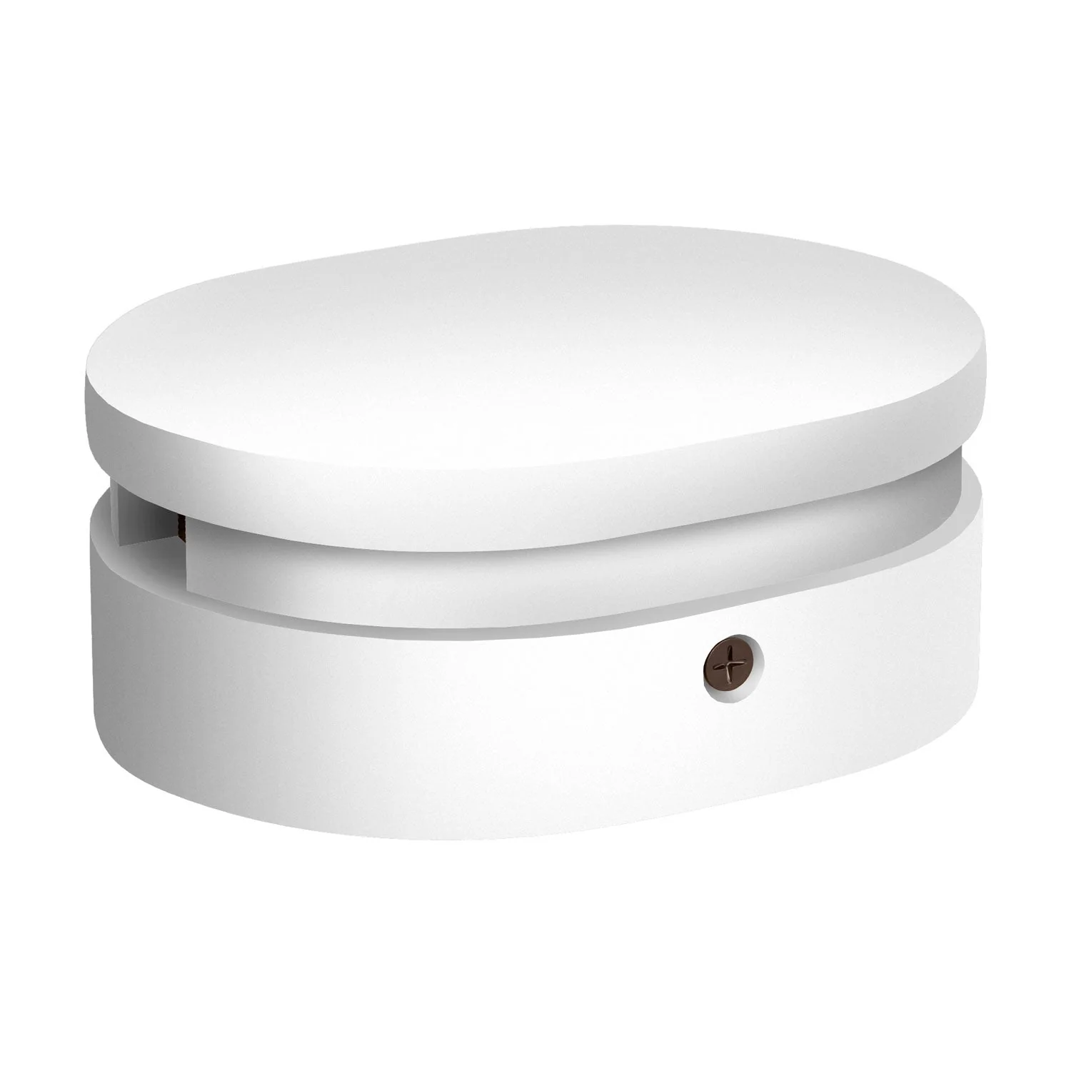 Oval wooden ceiling canopy with 2 side holes for cord for string lights and Filé system. Made in Italy - White - Image 2