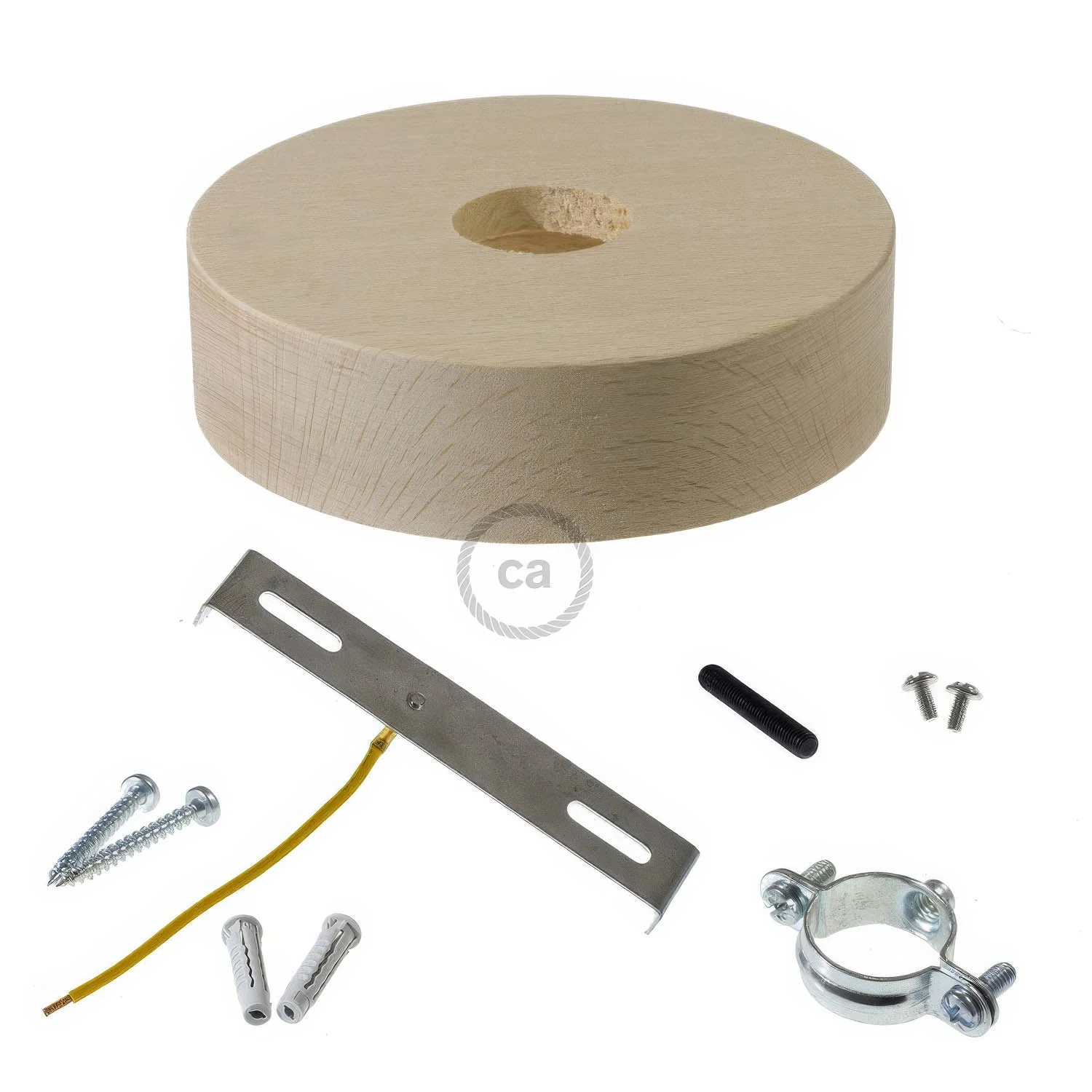 Wooden ceiling canopy kit for 3XL cord - Neutral - Image 2