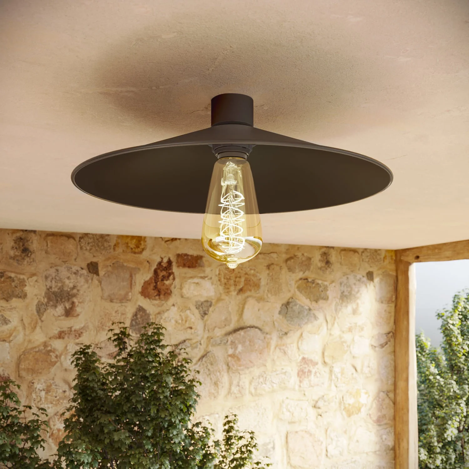 Black ceiling lamp with Swing metal lampshade - Waterproof IP44 - IO - Image 3