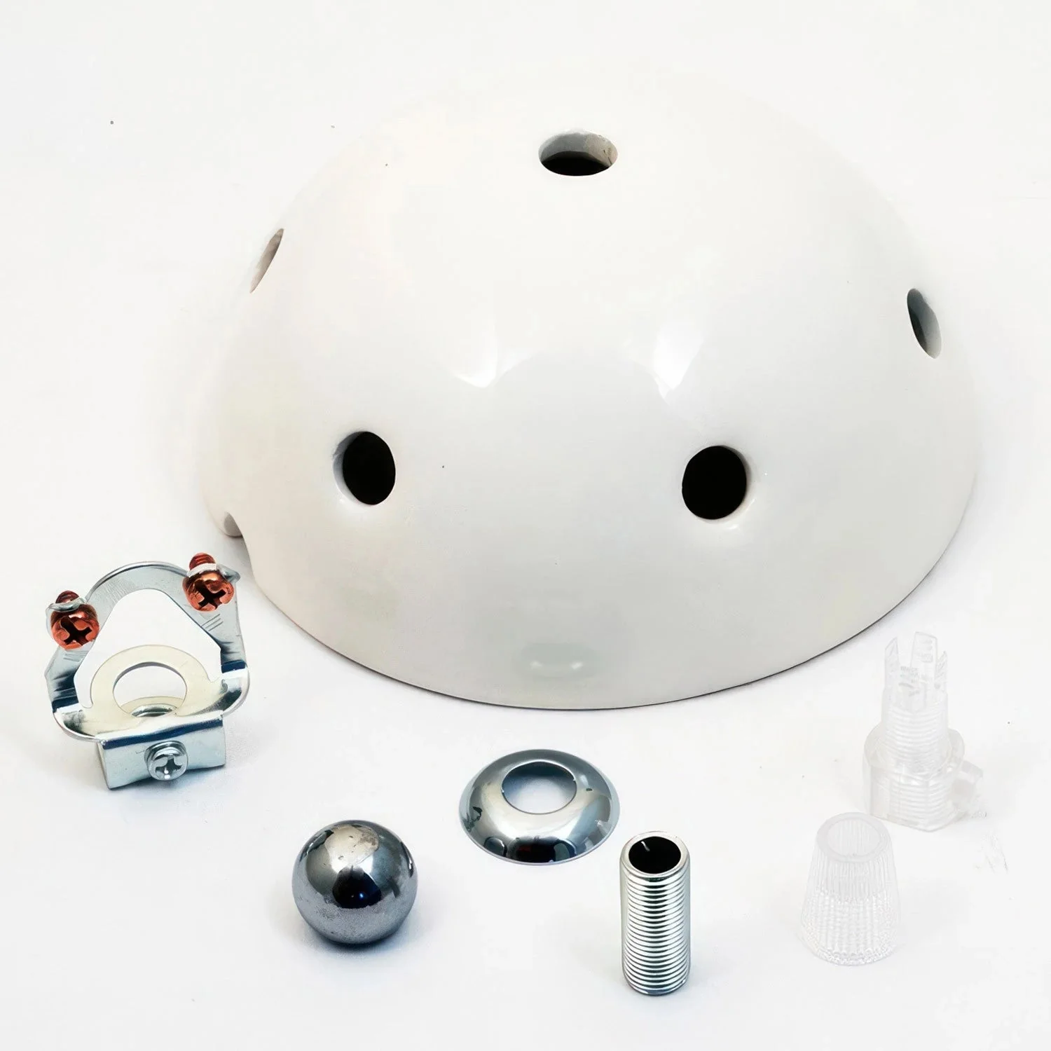 Ceramic ceiling canopy kit with 6 holes - White - Image 3