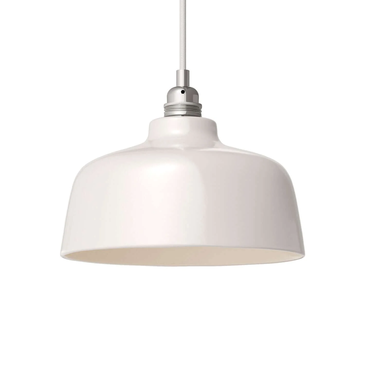 Cup Lampshade in ceramic, Materia collection - Made in Italy - Glossy white