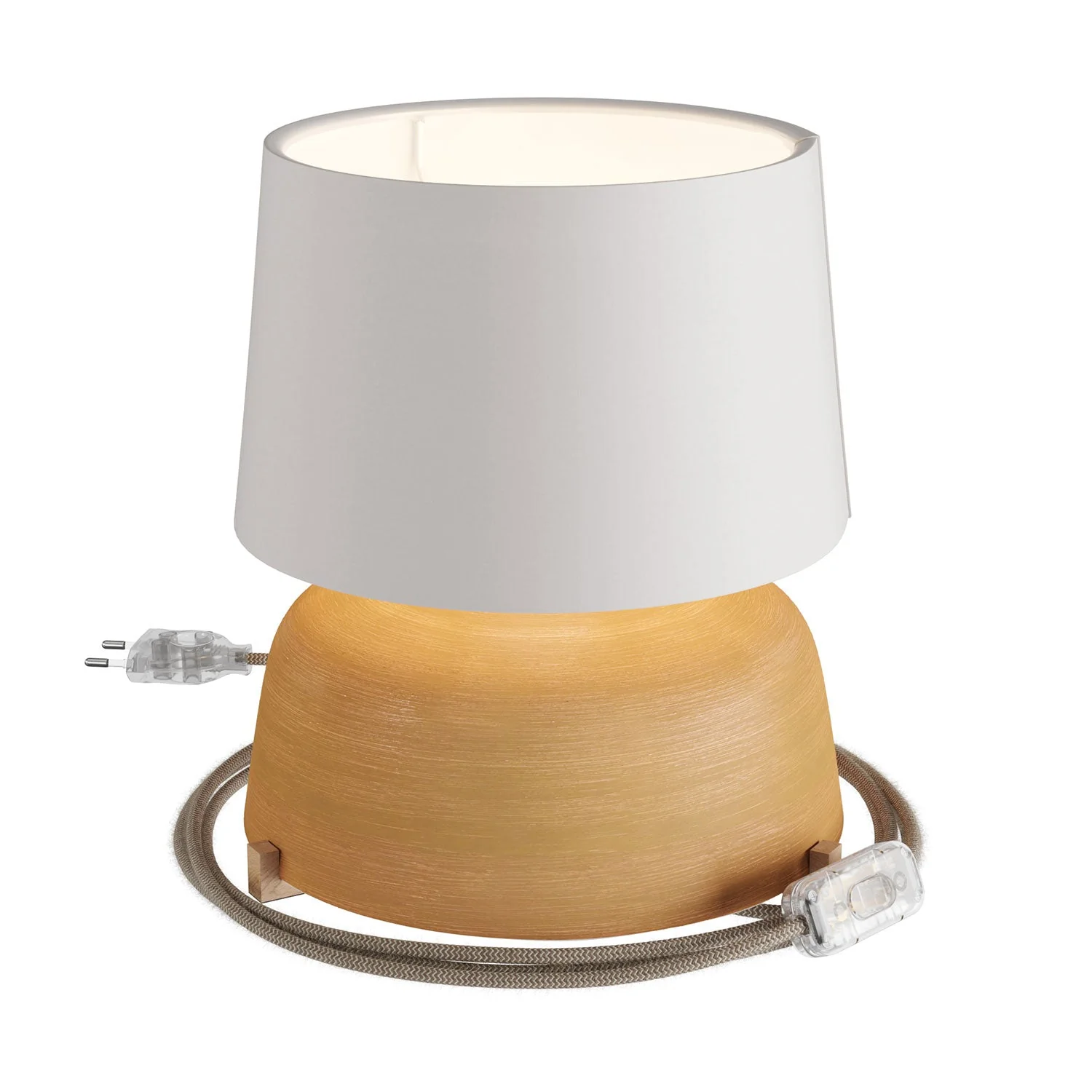 Table lamp in ceramic Coppa with Athena lampshade - White