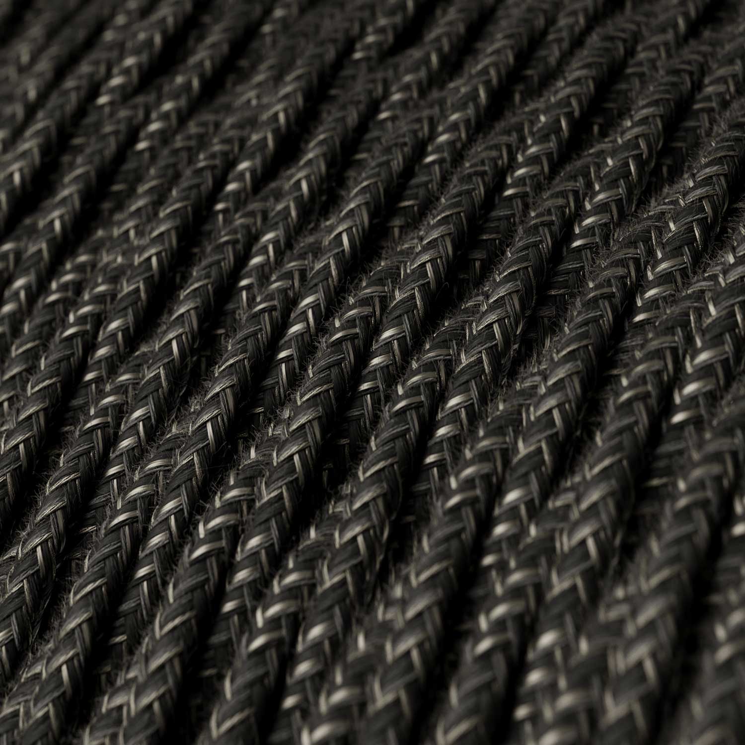 Charcoal Linen covered twisted electric cable - TN03 - Image 2