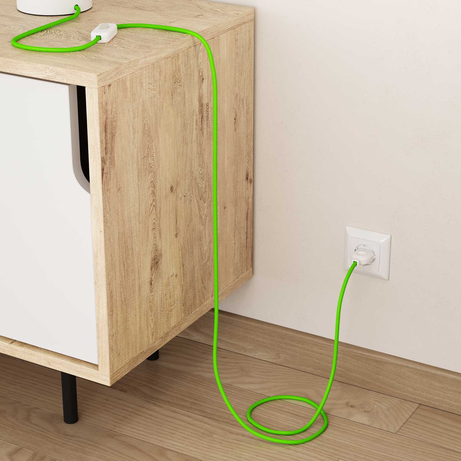 Cloth Covered Wire in Neon Green - The Original Creative Cables, perfect for unique lighting decor - RF06 - Image 3
