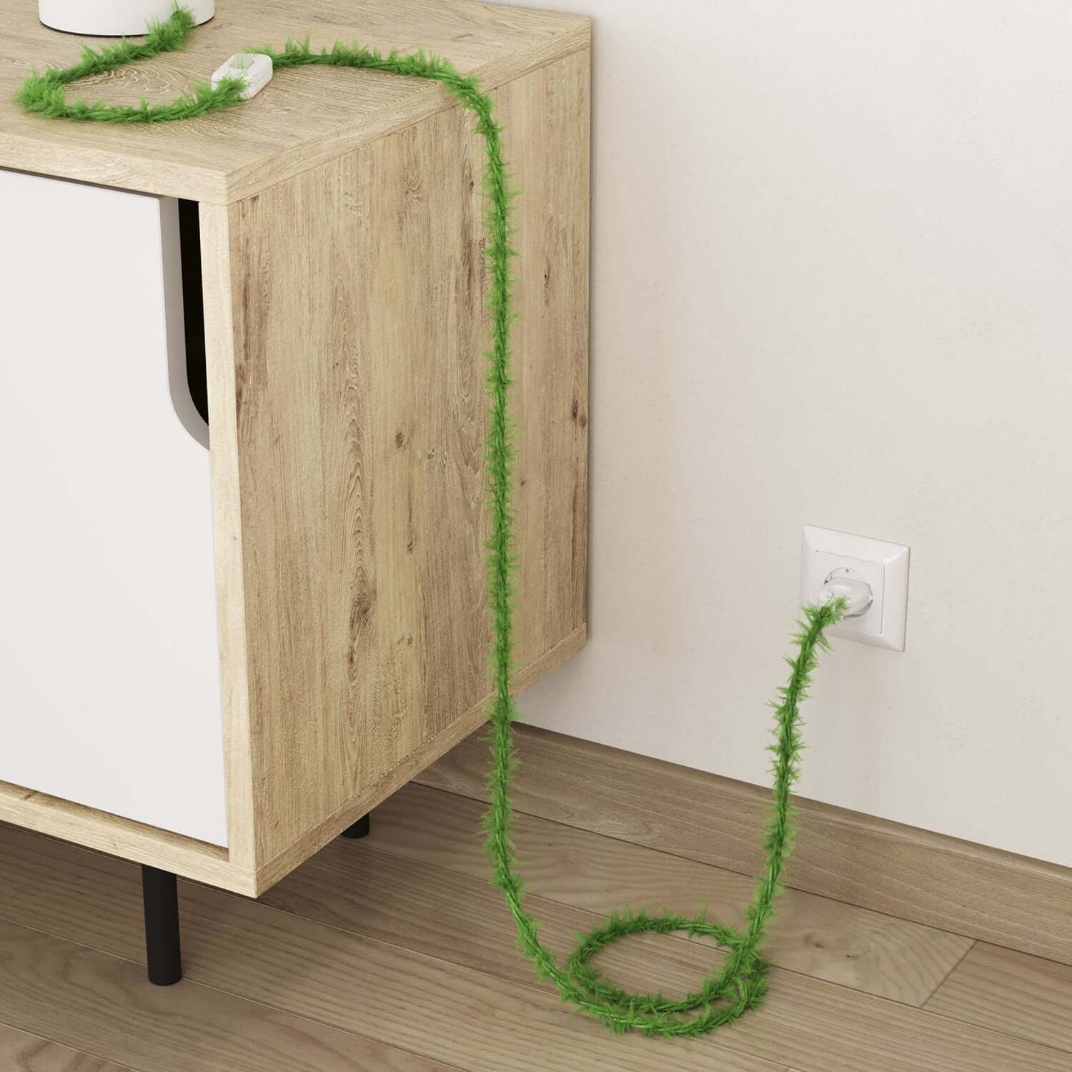 Cloth Covered Wire in Meadow Green Marlene fabric - The Original Creative Cables, for original lamps - TP06 - Image 3