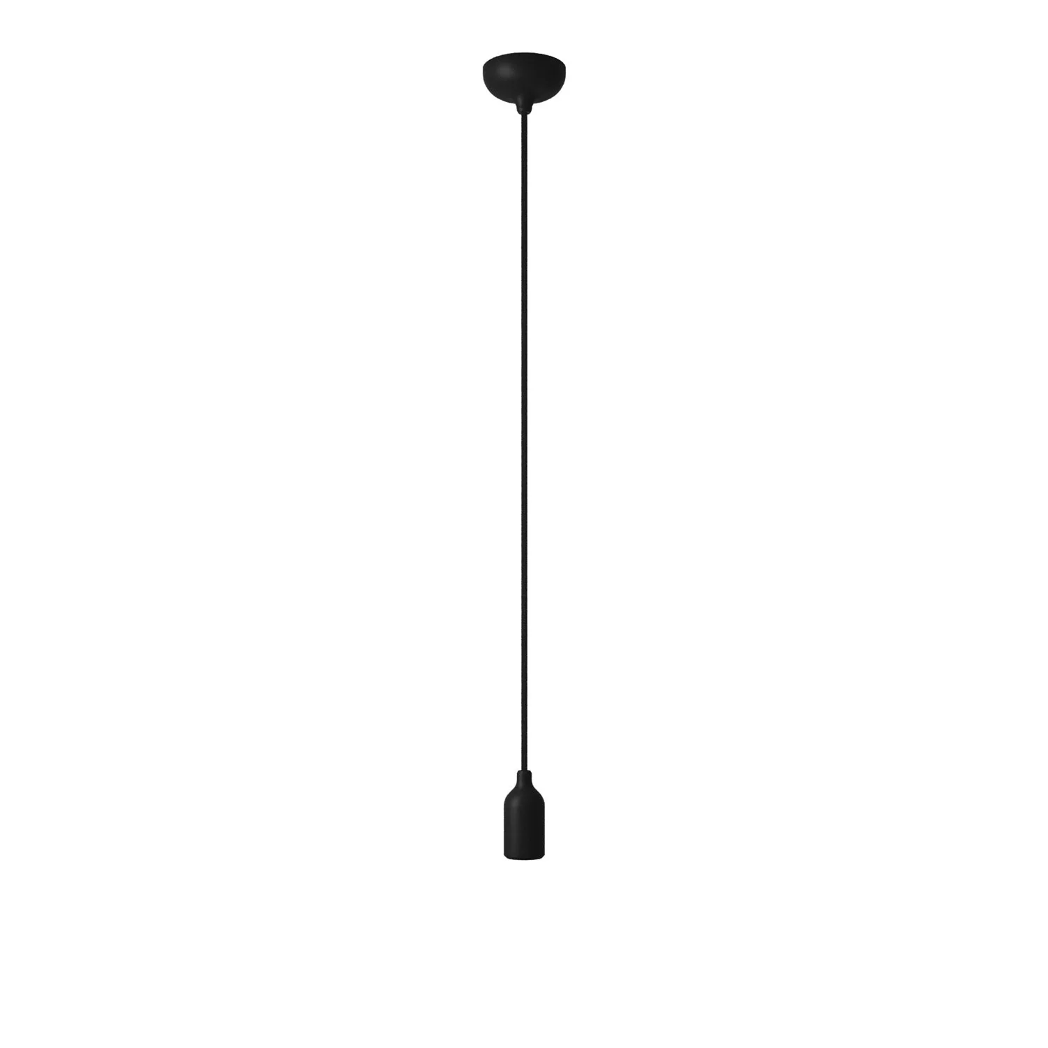 Colourful silicone pendant lamp with fabric cable - Black