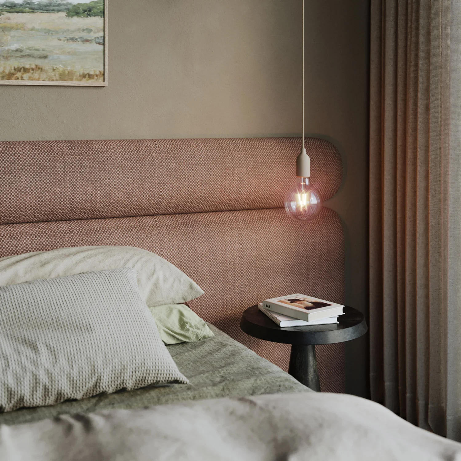 Colorful silicone suspension lamp with fabric cable – Desert Brown - Image 2