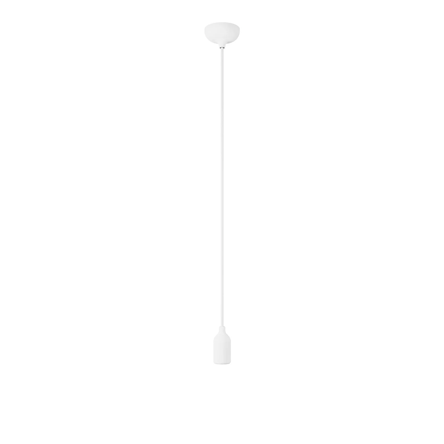 Colorful silicone pendant lamp with fabric cable - White