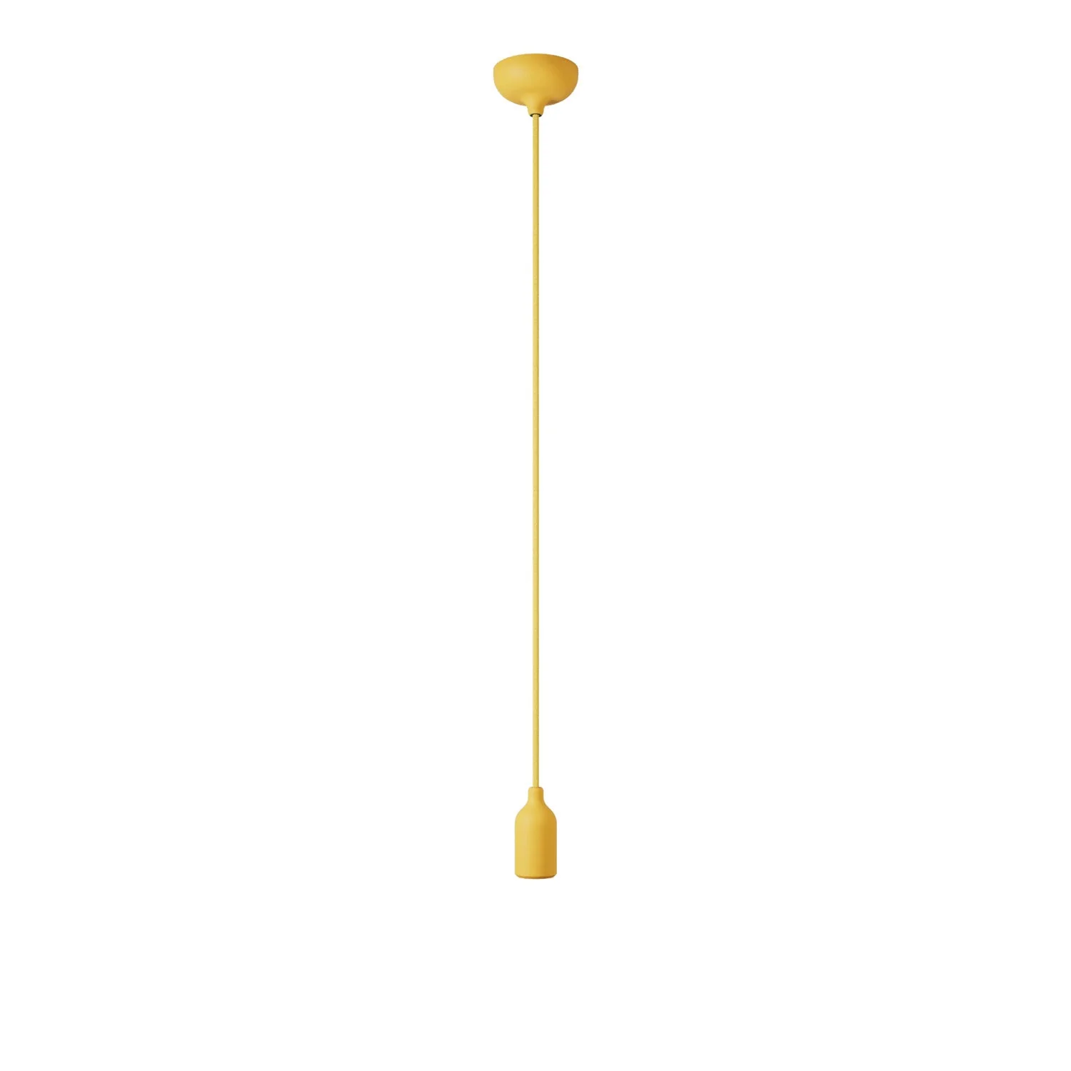 Colourful silicone pendant lamp with fabric cable - Yellow