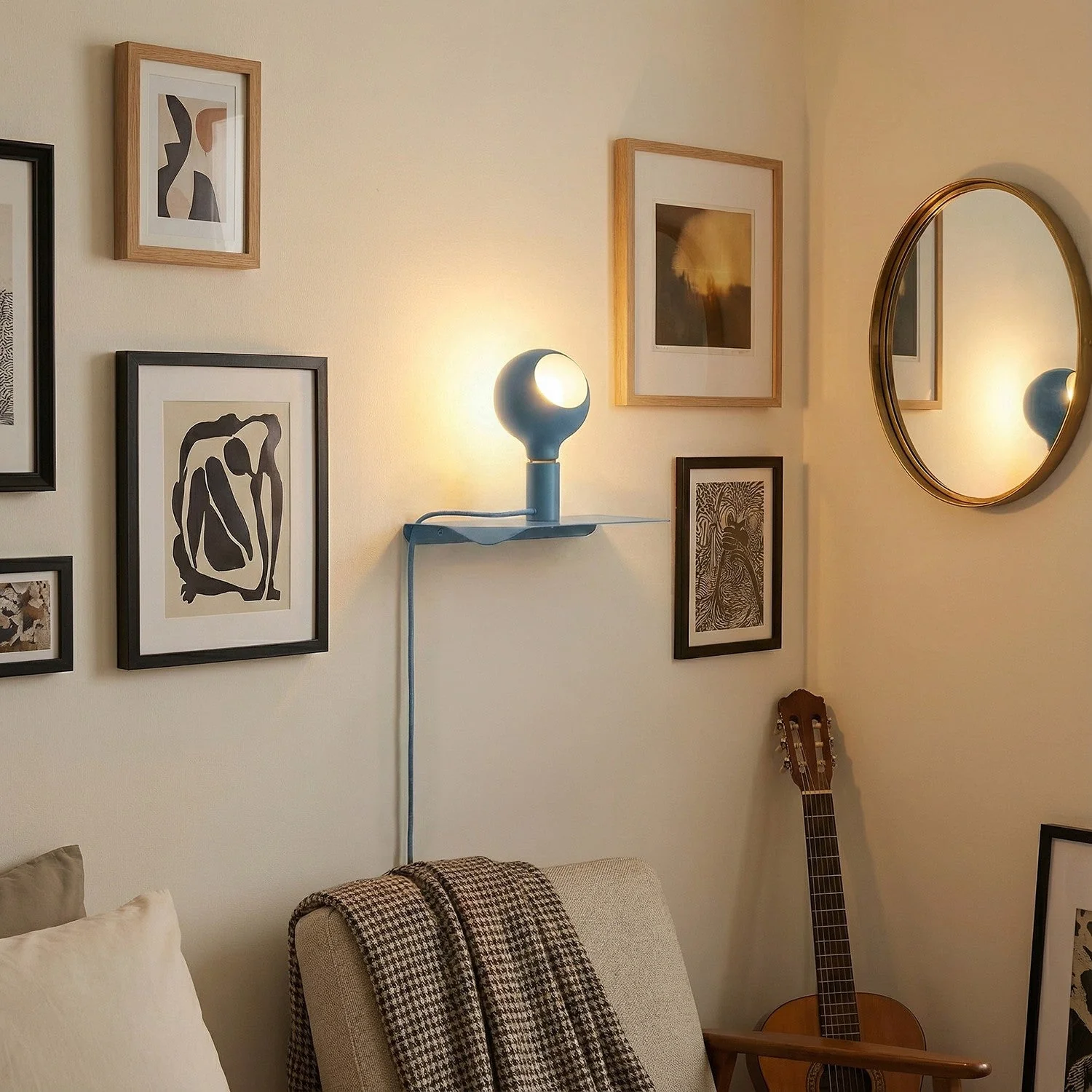 Combo Camo - Lamp with shelf and UK Plug - Blue - Image 2