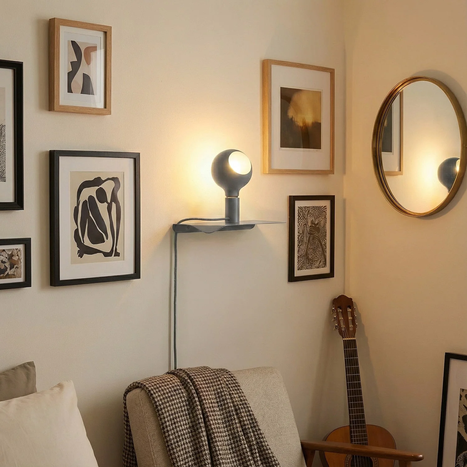 Combo Camo - Shelf lamp with UK Plug - Grey - Image 2