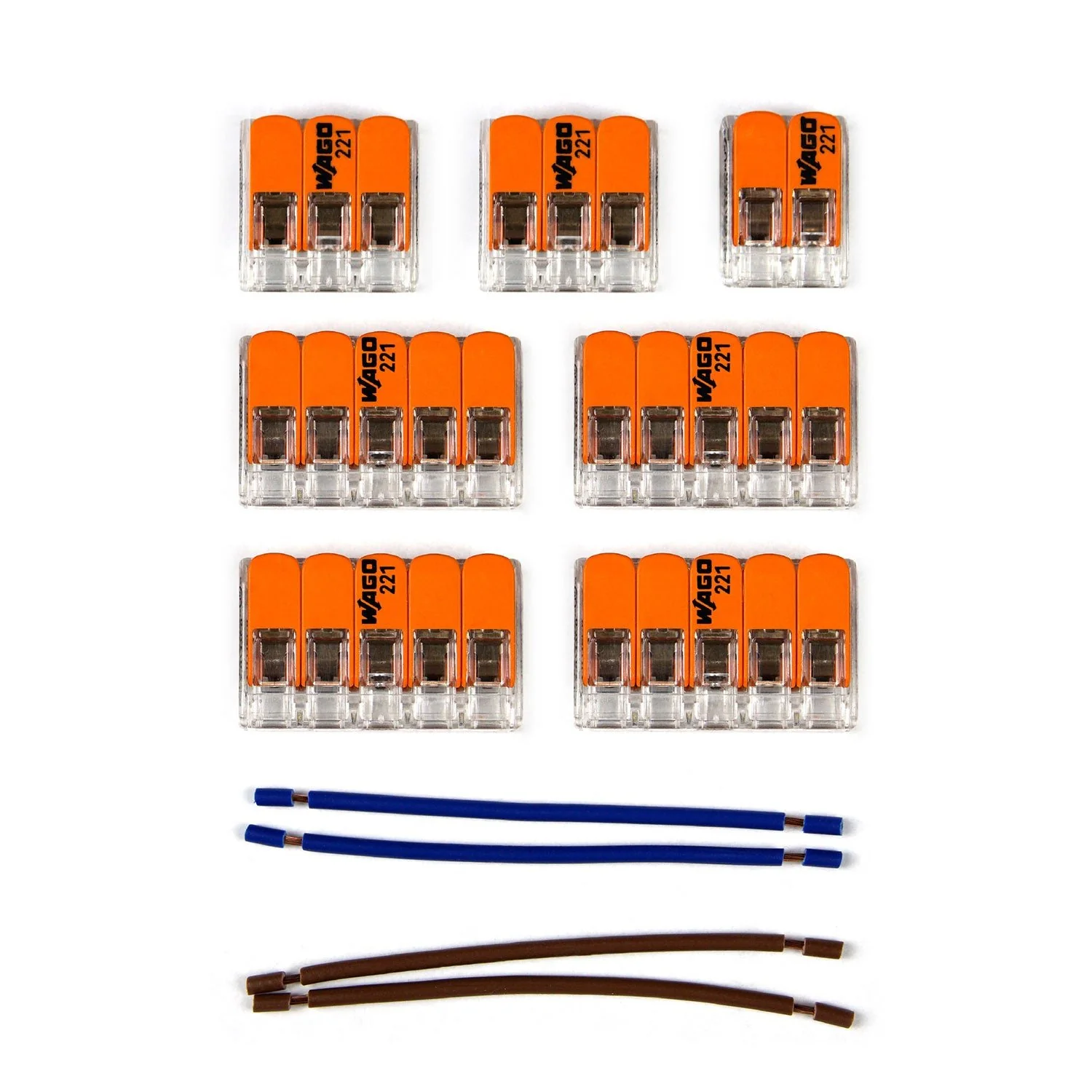 WAGO connection kit compatible with 2x cord for 8-hole ceiling canopy