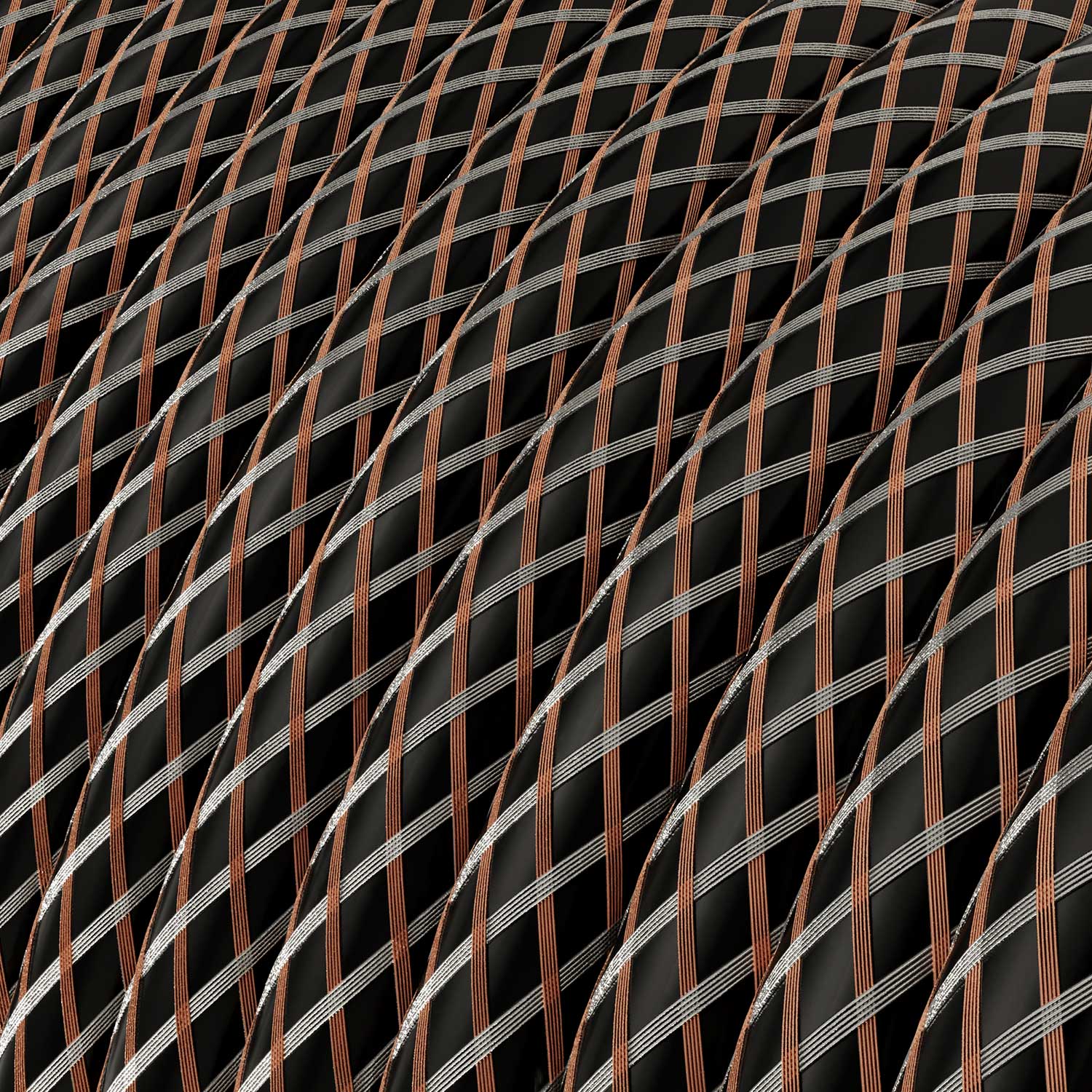 Copper Houndstooth covered round electric cable - RR03 - Image 2