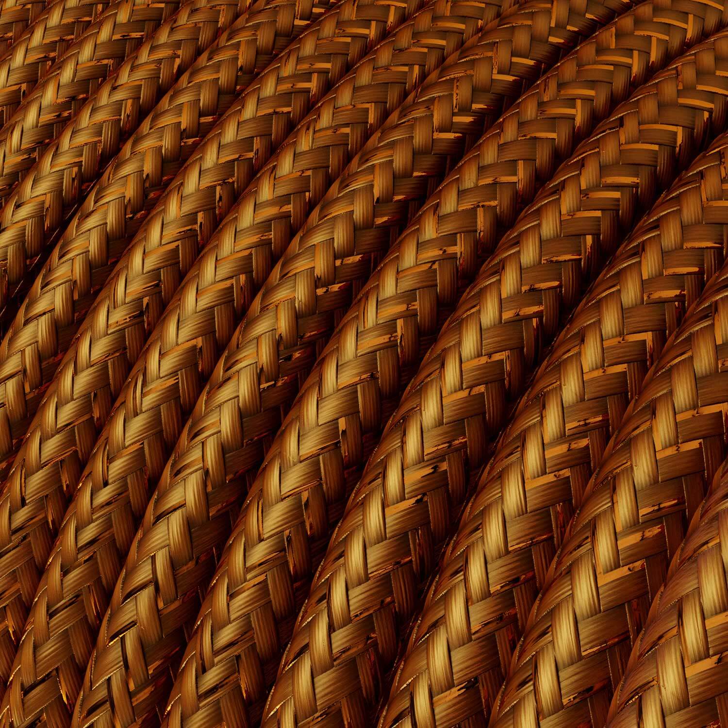 Textile cord for lighting in shiny, glittered copper color - L'Originale Creative Cables, ideal for creative lamps - RL22 - Image 2