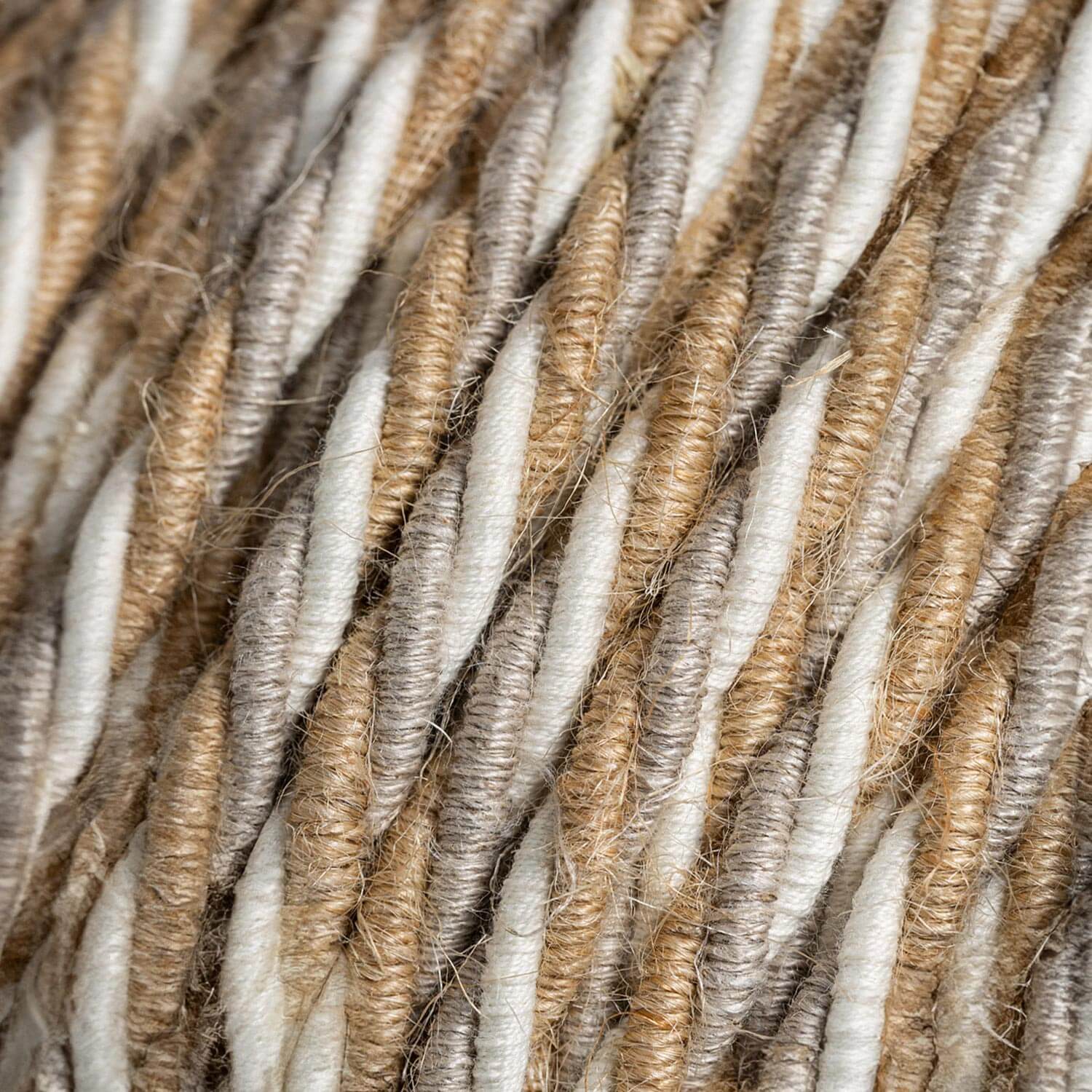 Braided cord for lighting in cotton, jute, and linen Country - The Original Creative Cables, for DIY lamps - TN07 - Image 2