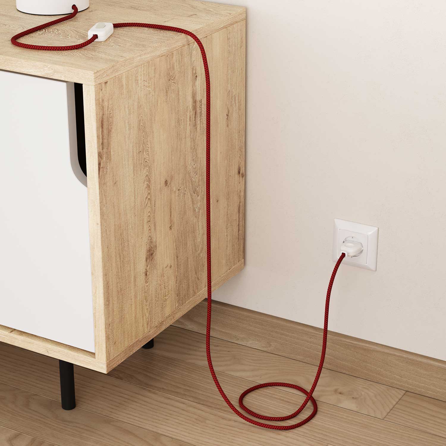 Glossy Red Devil 3D fabric lighting cord - RT94 - Image 3